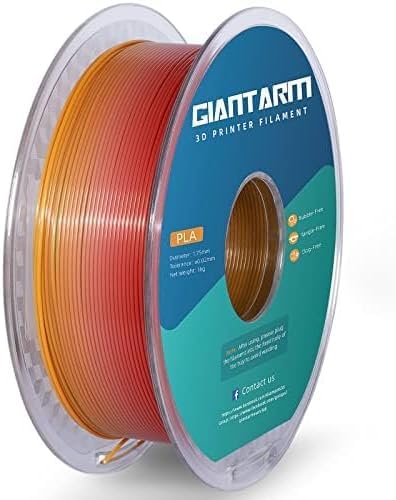 GIANTARM 3D Printer Filament,1.75mm Rainbow PLA Filament,Color Changing Filament 1kg Spool (2.2lbs),Muticolor Filament with Vacuum Packaging
