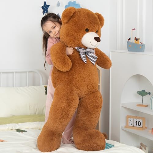 MaoGoLan Big Brown Jumbo Oversized Teddy Bear 47 inch Giant Stuffed Animal 4 Feet for Boy Baby Shower