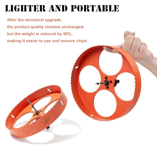 8 Inch Hole Saw with Arbor for Metal Wood Plastic, 8 in Bi-Metal Hole Cutter for Different Project with Smooth and Flat Drilling Edge, Fast Chip Removal,Lighter and Portable