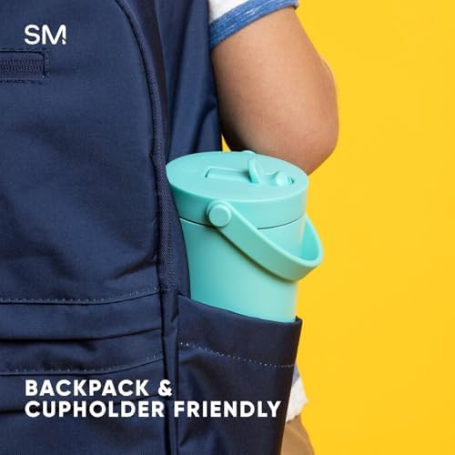 Simple Modern Trek Pivot | 24oz Kids Flip Straw Tumbler with Handle and Silicone Boot | Insulated Water Bottle Stainless Steel Cup | School Travel Jug | Lime Checkmate