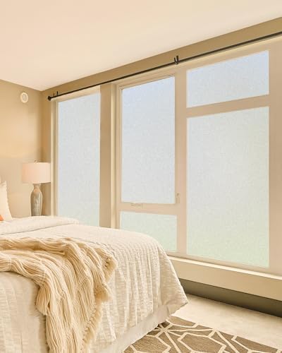 Frosted Glass Window Privacy Film Decorative with Tools, 2 Way Frosting Privacy Film for Glass Door, Static Cling Tint for Home Anti-UV, Covering Clings 23.6" by 77"