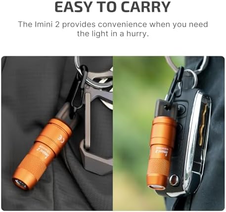 OLIGHT IMINI 2 EDC Rechargeable Keychain Flashlight, 50 Lumens Compact and Portable Mini LED Keyring Lights with Built-in Battery Ideal for Everyday Carry and Emergencies (Orange)
