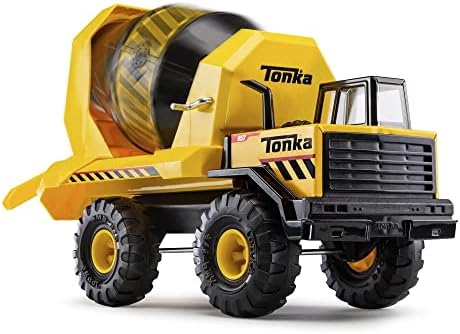 Tonka Steel Classics Mighty Cement Mixer - Made with Steel & Sturdy Plastic, Yellow Toy Construction Truck, Boys and Girls, Kids, Toddlers, Ages 3+