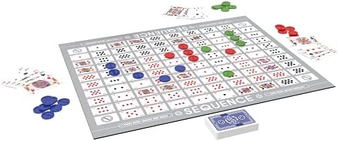 SEQUENCE- Original SEQUENCE Game with Folding Board, Cards and Chips by Jax ( Packaging may Vary ) White, 10.3" x 8.1" x 2.31"