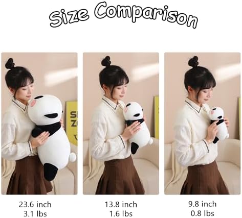 SQEQE Weighted Panda Plush, Weighted Panda Stuffed Animal, Cute Plushies Soft Bear Pillow Toy Gift for Kids Adults 23.6 Inch, 3.1 Lbs