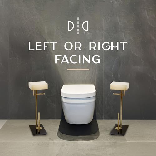 Day Moon™ Gold Toilet Paper Holder Free Standing Toilet Paper Holder with Storage - Toilet Paper Stand and Tissue Holder for Bathroom - Toilet Paper Holder with Shelf and Wipe Holder