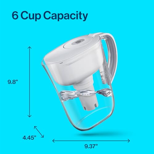 Brita Metro Water Filter Pitcher with SmartLight Change Indicator, BPA-Free, Replaces 1,800 Plastic Water Bottles a Year, Lasts Two Months, Includes 1 Filter, Small - 6-Cup Capacity, White