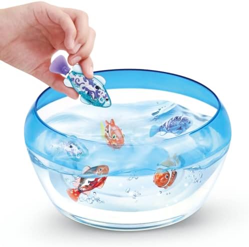 Robo Alive Robo Fish Series 2 (Teal + Orange 2 Pack) by ZURU Robotic Swimming Fish Water Activated, Changes Color, Comes with Batteries, Amazon Exclusive - Teal + Orange (2 Pack), 7165E