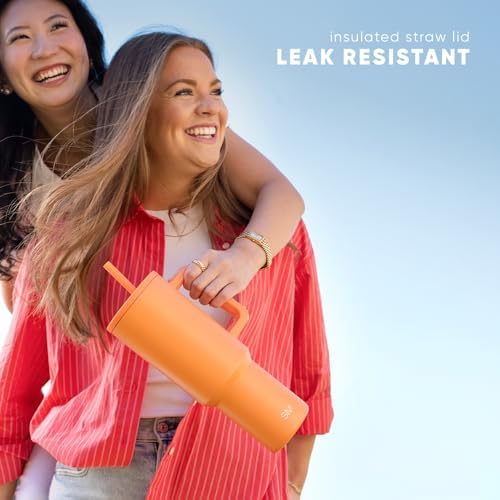 Simple Modern 40 oz Trek Tumbler with Handle and Straw Lid | Cup Holder Friendly Insulated Stainless Steel Travel Mug | Midnight Black