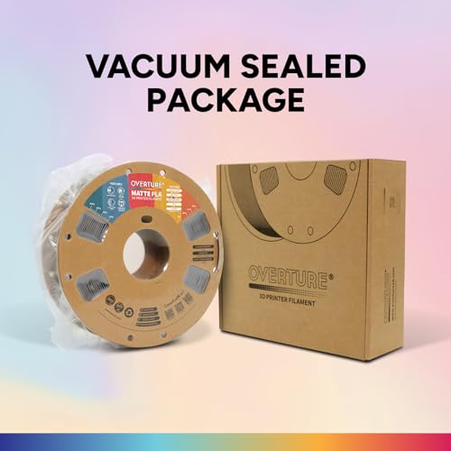 OVERTURE PLA Matte 3D Printer Filament 1.75mm, Matte PLA 1kg Cardboard Spool (2.2lbs), Dimensional Accuracy +/- 0.02 mm (Matte Light Gray)