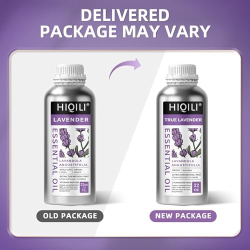 HIQILI 32 Fl Oz Lavender Essential Oil Pure, for Aromatherapy Diffuser, Hair, Includes Premium Quality Glass Dropper-32 Ounces