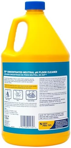 Zep Neutral pH Industrial Floor Cleaner. 1 Gallon (Case of 2) - ZUNEUT128 - Concentrated Pro Trusted All-Purpose Floor Cleaner