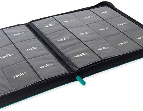 Vault X 12 XL Pocket Trading Card Zip Binder - 624 cards, Premium Exo-Tec Album Material, 26 Side-Loading Pages, Folder for Collectible Card Games, Sports, TCG (Teal)
