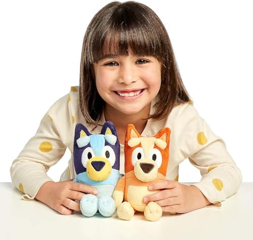 Bluey & Bingo Small Plush Bundle – 2 Pack Soft Stuffed Animals for Kids, Perfect Size for Little Hands, Cuddly Travel Toys, Embroidered Faces, Gift for Toddlers Ages 3+