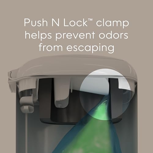 Diaper Genie Select Pail is Made of Durable Stainless Steel and Includes 1 Starter Square Refill That can Hold up to 165 Newborn-Sized Diapers.