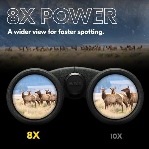 Nikon PROSTAFF P3 8x42 Binocular | Waterproof, fogproof, rubber-armored Full-Size Binocular, wide field of view & long eye relief | Official Nikon USA Model