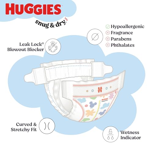Huggies Size 5 Diapers, Snug & Dry Baby Diapers, Size 5 (27+ lbs), 168 Count (6 Packs of 28), Packaging May Vary