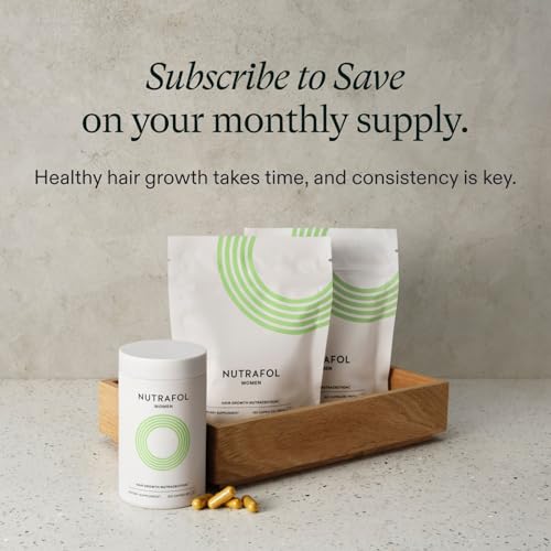 Nutrafol Women's Hair Growth Supplements, Ages 18-44, Clinically Proven for Visibly Thicker and Stronger Hair, Dermatologist Recommended - 1 Month Supply