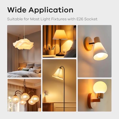 Linkind A19 LED Light Bulbs Dimmable, 40 Watt Equivalent, E26 Base, 2700K Soft White, 5W 450 Lumens CRI80+, 120V, UL Listed FCC Certified, LED Lights for Bedroom Living Room Home Office, 6 Packs