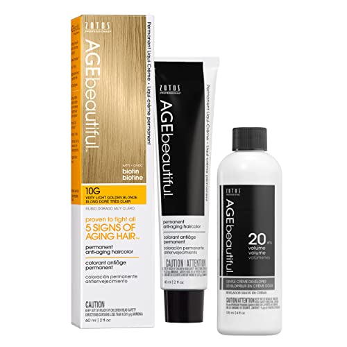 AGE beautiful Permanent Hair Color Dye Liqui Creme | 100% Gray Coverage | Anti-Aging Haircolor | Biotin for Thicker, Fuller Hair | Professional Salon Coloring