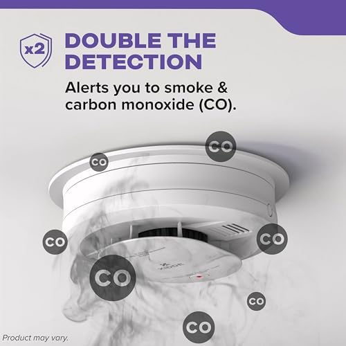 Kidde Hardwired Smoke & Carbon Monoxide Detector, 10-Year Battery Backup, Voice Alerts, Interconnectable LED Warning Light Indicators, 4 Pack