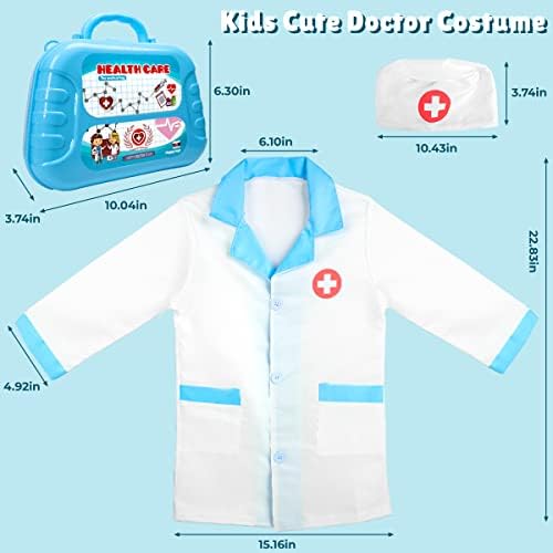 Meland Toy Doctor Kit for Kids - Pretend Play Doctor Set with Carrying Case, Stethoscope Toy & Dress Up Costume - Doctor Play Set for Kids Toddlers Ages 3 4 5 6 Year Old for Role Play Gift