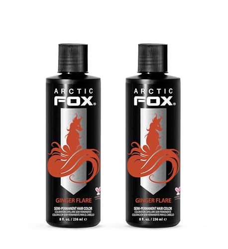 Arctic Fox Semi-Permanent Hair Dye, Vegan & Cruelty-Free, Ammonia-Free, Orange Ginger Flare, Long Lasting, Conditioning, For All Hair Types, 8 Fl Oz (Pack of 2)