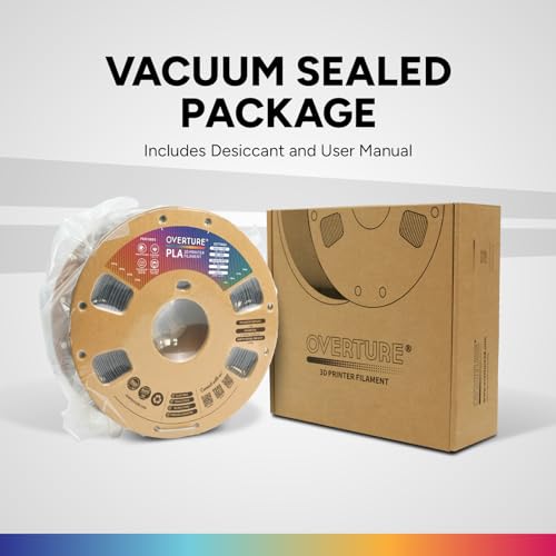 OVERTURE PLA Filament 1.75mm PLA 3D Printer Filament, 1kg Cardboard Spool (2.2lbs), Dimensional Accuracy +/- 0.02mm, Fit Most FDM Printer (Space Gray)