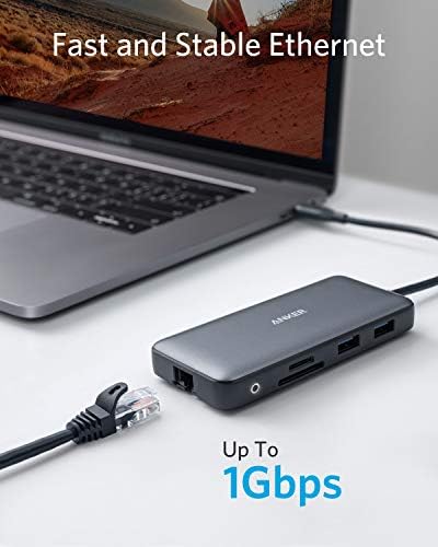 Anker Laptop Docking Station Dual Monitor, 8-in-1 USB C Hub, 4K Dual Monitor with 2 HDMI, 1 Gbps Ethernet Hub, 85W Power Delivery, SD Card Reader for MacBook Pro, XPS and More (Charger not Included)