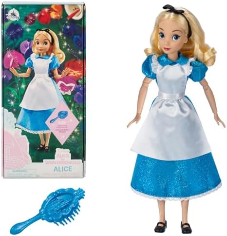 Disney Store Dolls & Games Princess Classic Doll (Alice), 11 Inches, Includes Brush with Molded Details, Fully Posable Toy in Classic Outfit Princess Toys