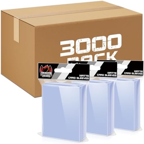 3000 Counts Card Sleeves TopLoaders for Trading Cards, Soft Clear Baseball Card Sleeves Plastic Card Protector for Football Card Sports Cards Game Card Standard Cards