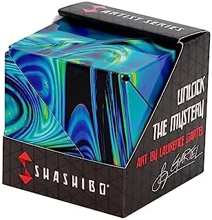 Shashibo Shape Shifting Box - STEM Magnetic Fidget Cube That Transforms Into Over 70 Shapes, Download Fun in Motion Toys Mobile App (Mystic Ocean)