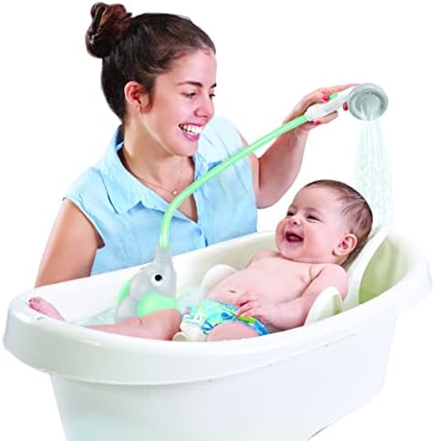 Yookidoo Baby Bath Shower Head - Elephant Water Pump with Trunk Spout Rinser - Control Water Flow from 2 Elephant Trunk Knobs for Maximum Fun in Tub or Sink for Newborn Babies