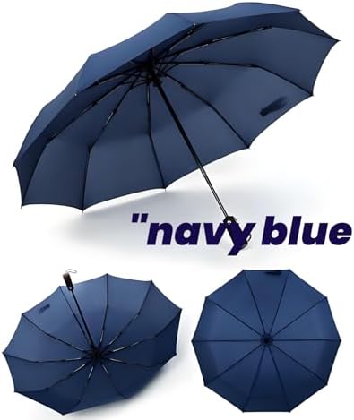 SIEPASA Windproof Travel Compact Umbrella-Automatic Umbrellas for Rain-Compact Folding Umbrella, Travel Umbrella Compact, Windproof Umbrellas for Men Women Teenage.(Navy Blue, 54 Inch)