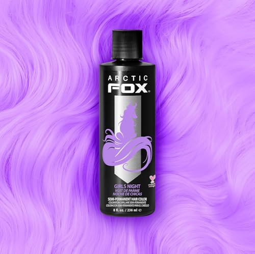 Arctic Fox Semi-Permanent Hair Dye, Vegan & Cruelty-Free, Pastel Lilac Purple, Ammonia-Free, Conditioning Color for Platinum Hair, Girls Night, 8 Fl Oz (Pack of 2)
