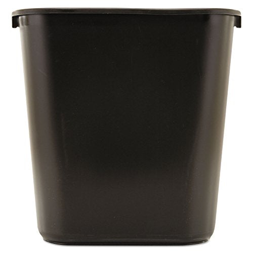 Rubbermaid Commercial Products Resin Wastebasket/Trash Can, 7-Gallon/28-Quart, Black, Plastic, for Bedroom/Bathroom/Office, Fits Under Desk/Sink/Cabinet, Pack of 12