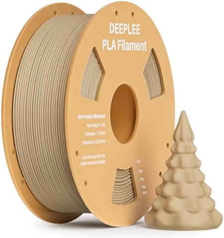 DEEPLEE PLA 1.75mm 3D Printer Filament, Dimensional Accuracy +/- 0.02mm, Neatly Wound, No Clogging, Vacuum Package, Fits for Most FDM 3D Printers,1kg Wood-Wood Fibers Added