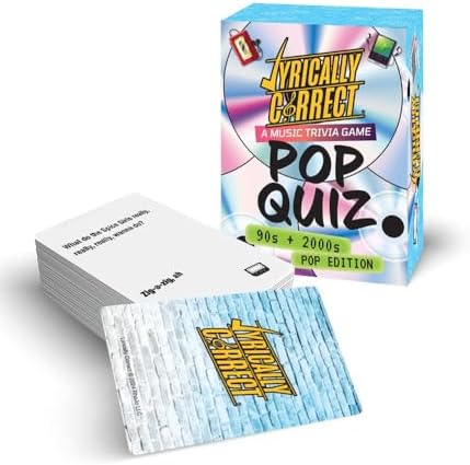 Lyrically Correct '90s & 2000s Music Trivia Card Game - Pop Edition - Finish The Lyrics Challenge, Fun for Adults, Party or Family Night