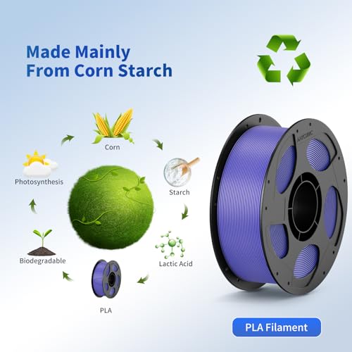 ANYCUBIC PLA 3D Printer Filament, 3D Printing PLA Filament 1.75mm Dimensional Accuracy +/- 0.02mm, 1KG Reusable Spool (2.2 lbs), Purple