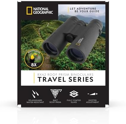 National Geographic 8x42 Binoculars for Adults – Lightweight 8X Magnification Roof Prism Binoculars for Birdwatching Hunting Sports Travel Hiking