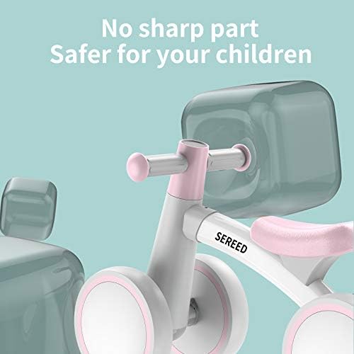 SEREED Baby Balance Bike for 1 Year Old Boys Girls 12-24 Month Toddler Balance Bike, 4 Wheels Toddler First Bike, First Birthday Gifts