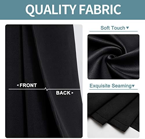 ChrisDowa Grommet Blackout Curtains for Bedroom and Living Room - 2 Panels Set Thermal Insulated Room Darkening Curtains (Black, 42 x 63 Inch)