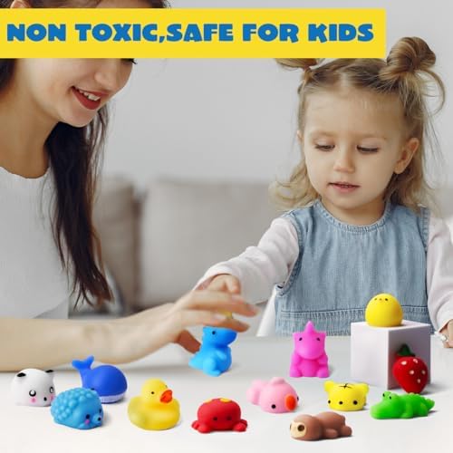 JOYIN Mochi Squishy Toy Set, 50 Pack Mini Squishy Mochi, Party Favors for Kids, Kawaii Stress Relief Toys, Basket Stuffers, Goodie Bags Fillers, Birthday Gifts, Classroom Prizes