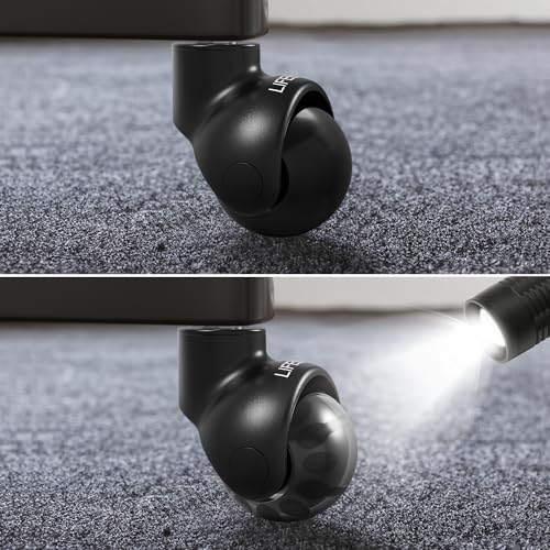 Lifelong Office Chair Wheels Rubber Replacement- 2 Inch Heavy Duty Rolling Chairs Casters for Hardwood Floors and Carpet, Set of 5, Desk Chair Wheels to Replace Office Chairs Mats- Universal