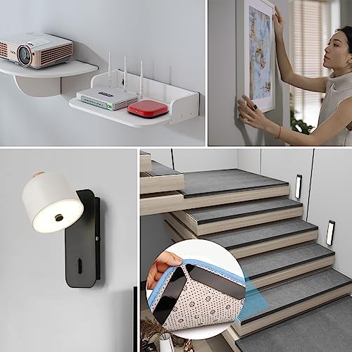 Art3d 16 Sets Hook and Loop Tape Sticky Back, 4"x6" Double-Sided Adhesive Strip, Heavy Duty