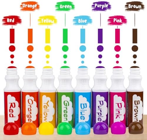 Dot Markers for Toddlers Kids Preschool, Bingo Daubers Washable Art Markers 8 Colors, Toddlers Arts and Crafts, Kids Art Supplies Dot Paint Craft Kit, Toddler Painting Supplies Drawing, 2PACK