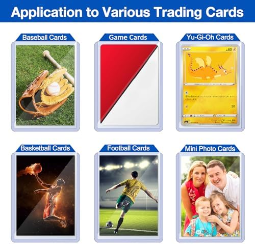 200 Count Topload Card Holder, Sooez 35PT Topload Card Protector, 3" x 4" Hard Plastic Card Sleeves, Baseball Card Protector, Rigid Toploading Card Case for Collectible Trading Sports Cards