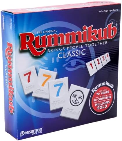 Pressman Rummikub - The Original Rummy Tile Game | Exciting Family Game of Strategy and Luck | Promotes STEM Skills | For Kids, Teens, Adults | 2-4 Players, Ages 8+