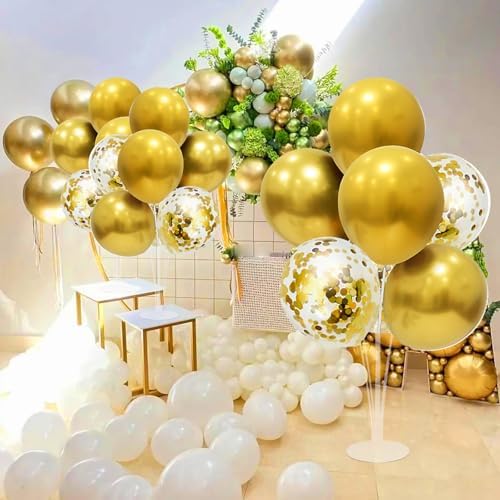 Gold Party Decorations Balloon Stand Centerpiece Table Decorations for Birthday Bridal Shower Graduation Wedding Anniversary Engagement Mother's Day Father's Day New Years 2025(Gold set4)