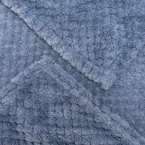 Fuzzy Throw Blanket, Plush Fleece Blankets for Adults, Toddler, Boys and Girls, Warm Soft Blankets and Throws for Bed, Couch, Sofa, Travel and Outdoor, Camping (Throw(50"x70"), L-Smoked Blue)
